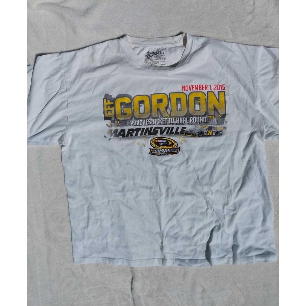 Jeff Gordon NASCAR 2015 Martinsville Win T-Shirt Chase Authentics Mens XL White